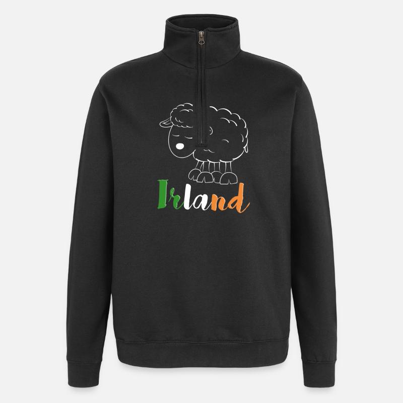 Irland Schaf (bunte Version) - Quarter-Zip-Sweatshirt - Schwarz