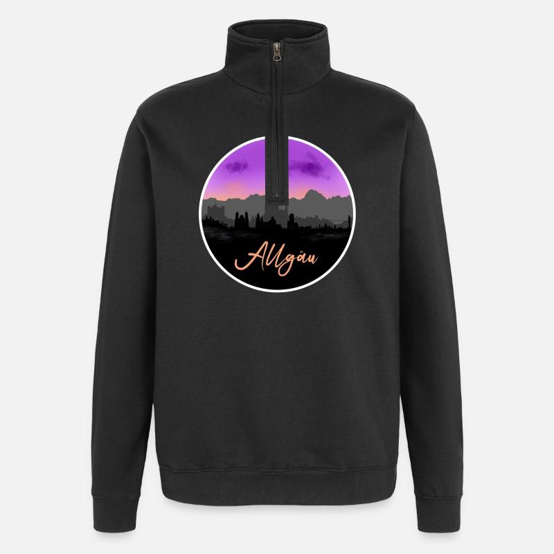 Allgäu Fineline Skyline - Sweat à zip 1/4 - noir