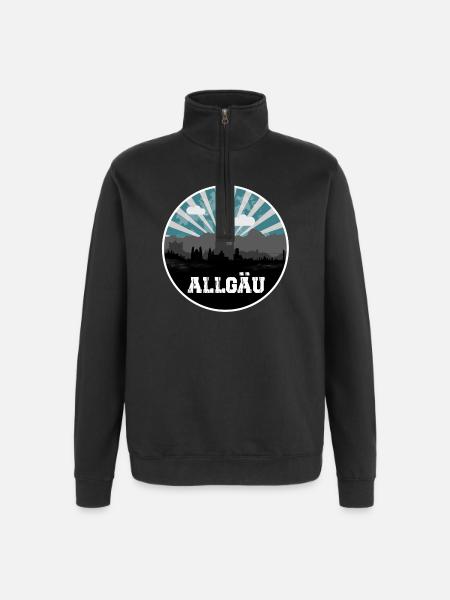 Allgäu Blue Hour Skyline - Quarter-Zip Sweatshirt - black