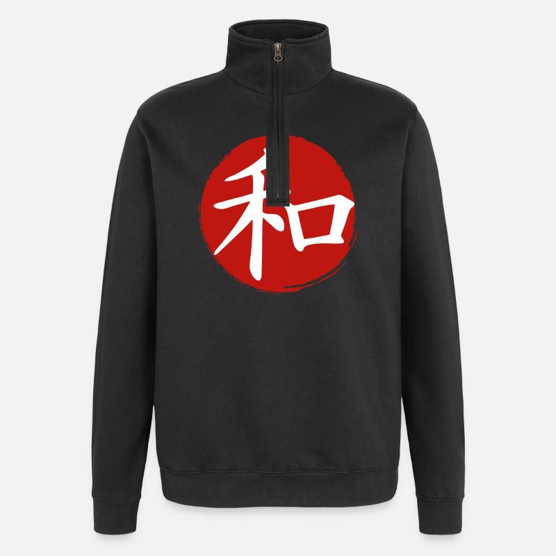 J-Peace (dunkel) - Quarter-Zip-Sweatshirt - Schwarz