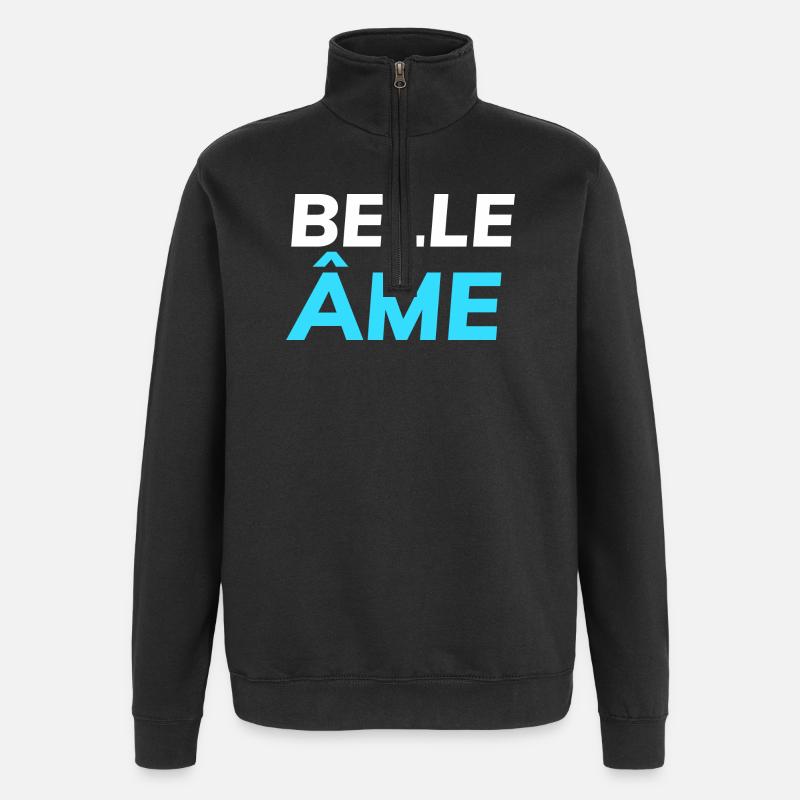 belle âme - Sweat à zip 1/4 - noir