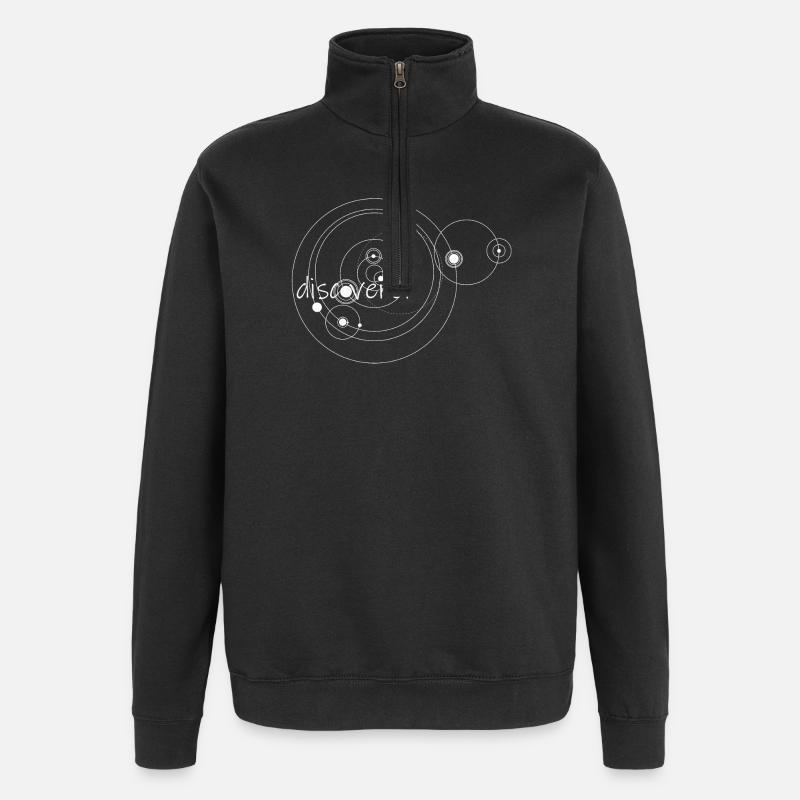 Découvreur (blanc) - Sweat à zip 1/4 - noir