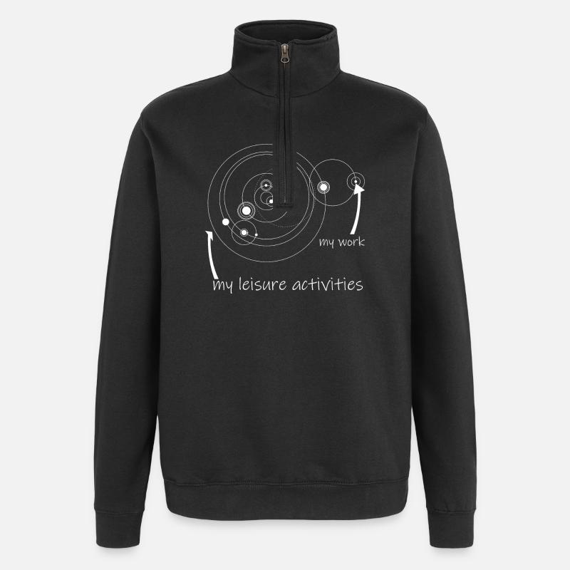 life & work circles (white) - Quarter-Zip Sweatshirt - black