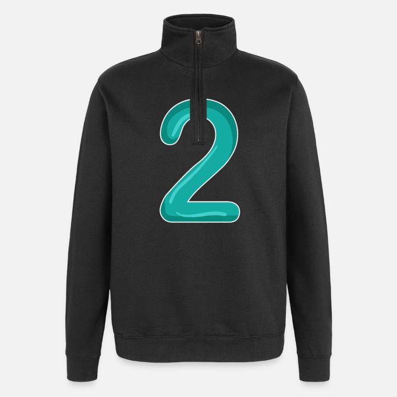 2 - Number - Number Two - Quarter-Zip Sweatshirt - black