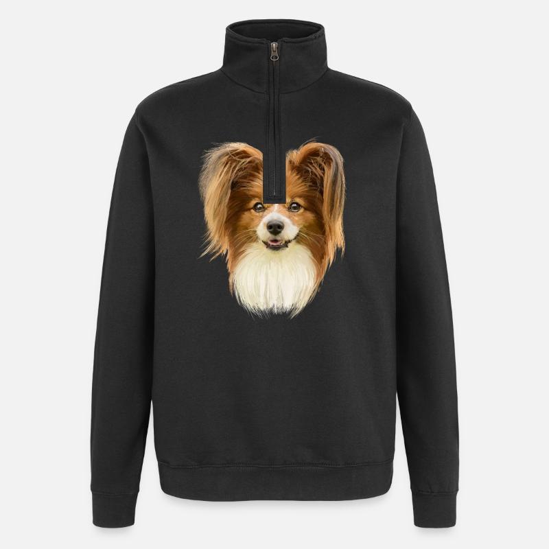 Papillon - Sweat à zip 1/4 - noir