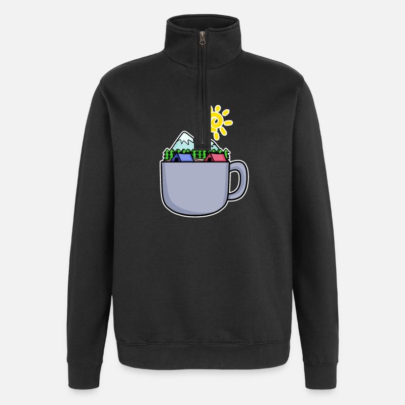 Mountain Mountains Summit Coffee - Quarter-Zip Sweatshirt - black