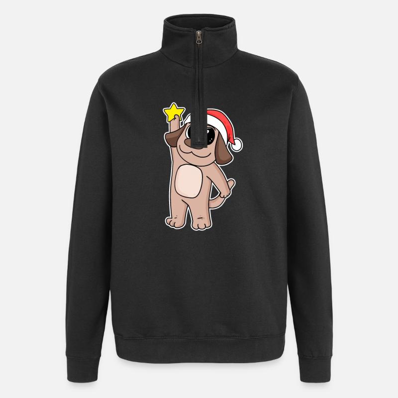 Dog Christmas - Quarter-Zip Sweatshirt - black
