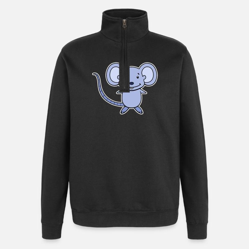 Mouse Cartoon - Quarter-Zip Sweatshirt - black