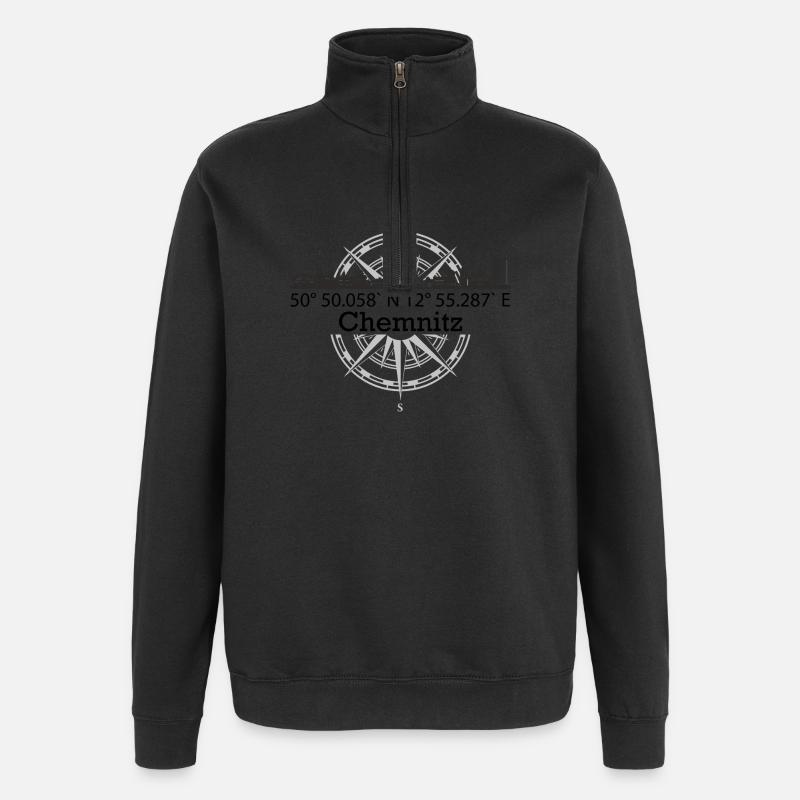 Skyline Chemnitz - Quarter-Zip-Sweatshirt - Schwarz