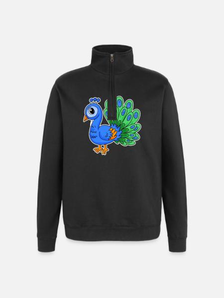 Peacock - Quarter-Zip Sweatshirt - black