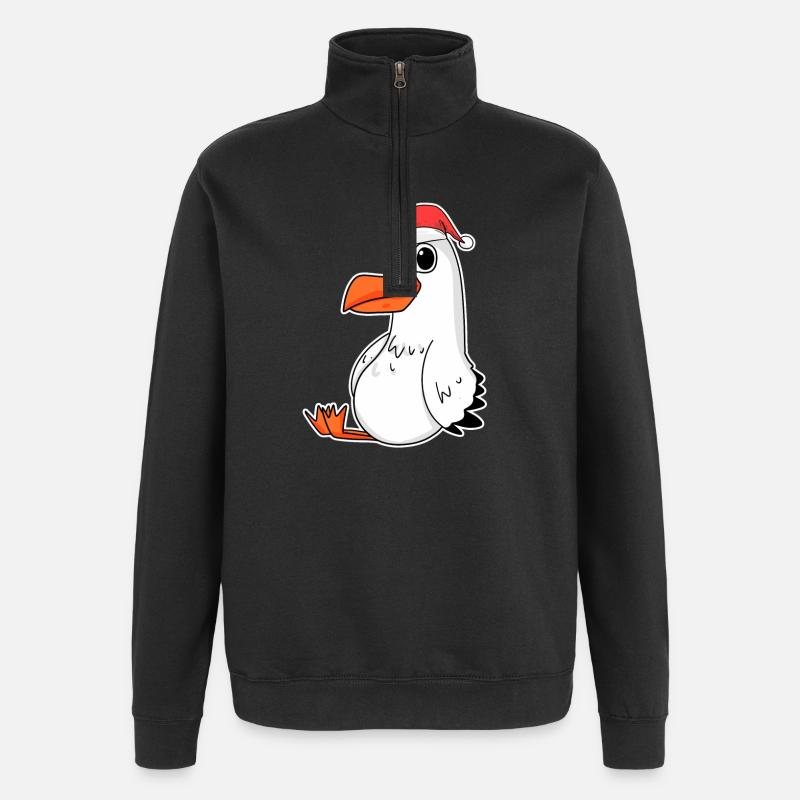 Mouette Noël - Sweat à zip 1/4 - noir