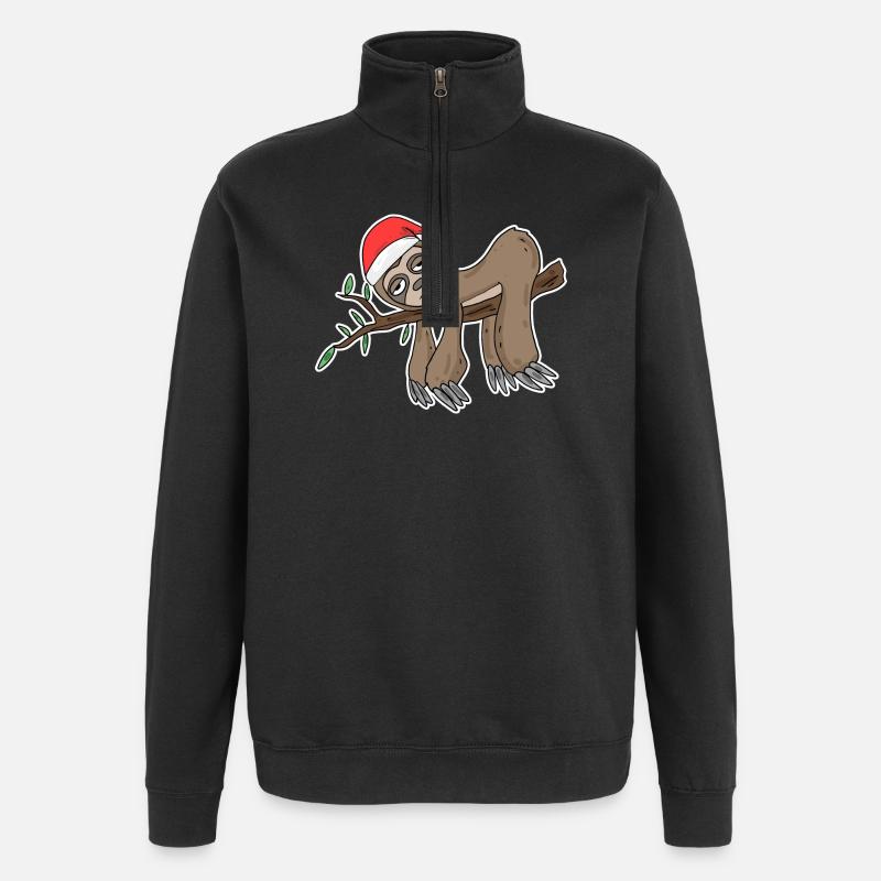 Sloth Christmas - Quarter-Zip Sweatshirt - black
