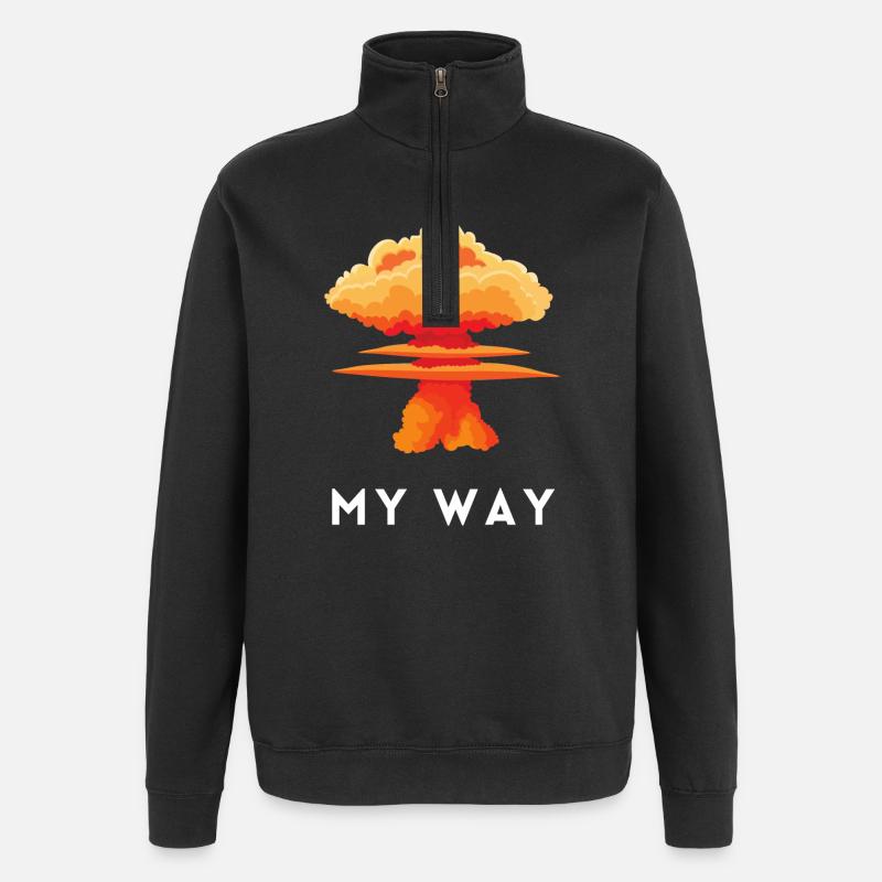 My Way Explosive Sturkopf-Denkmuster-Aussage - Quarter-Zip-Sweatshirt - Schwarz