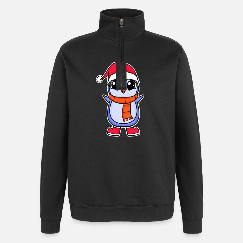 Penguin Christmas - Quarter-Zip Sweatshirt - black