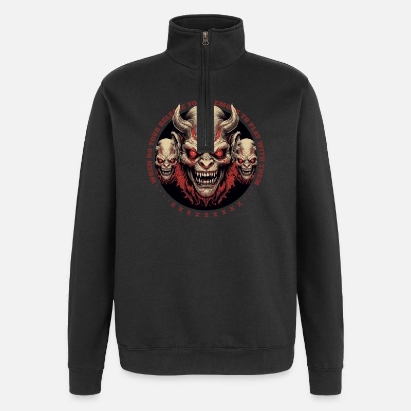 Démons de l’enfer - Sweat à zip 1/4 - noir