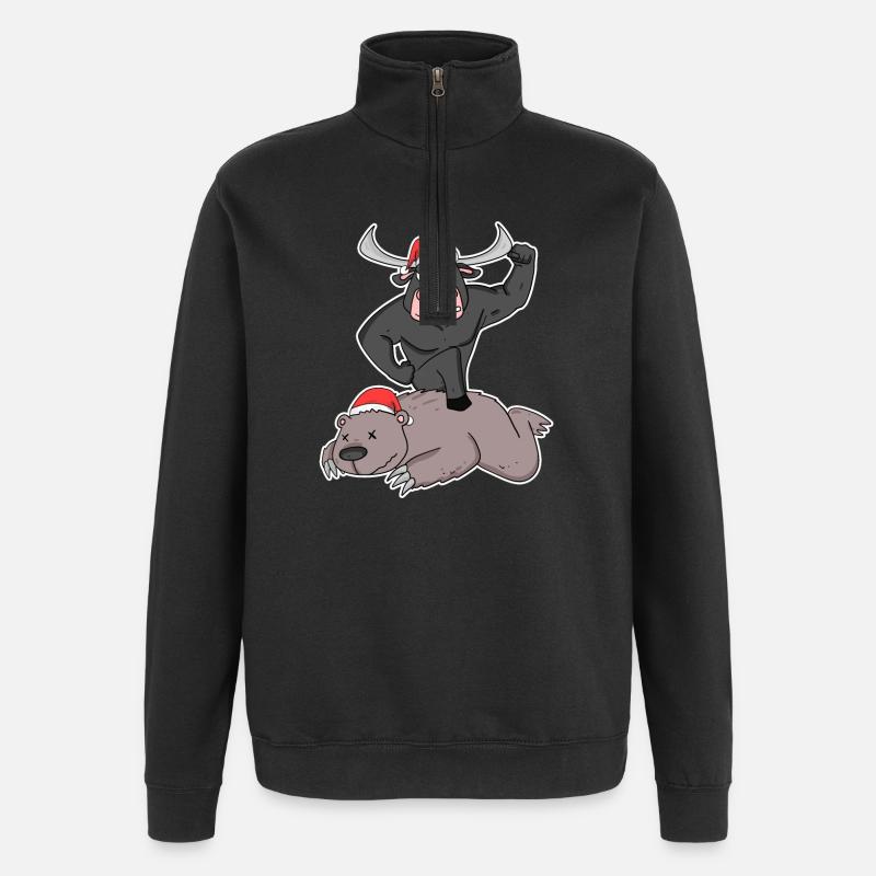 Bourse Trading Stock Broker - Sweat à zip 1/4 - noir