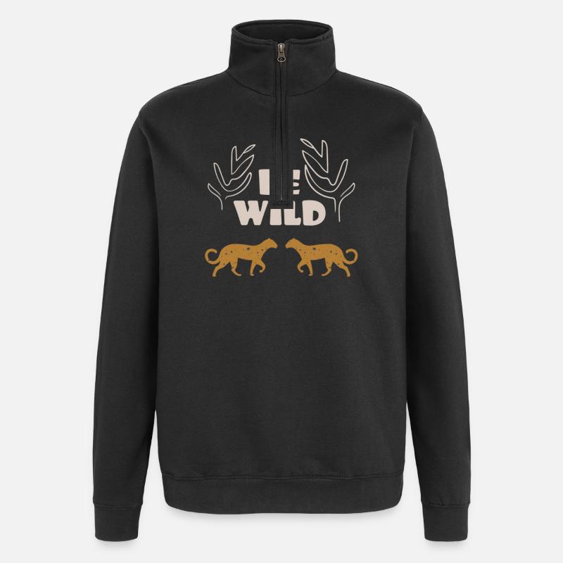 Sei wild - Quarter-Zip-Sweatshirt - Schwarz