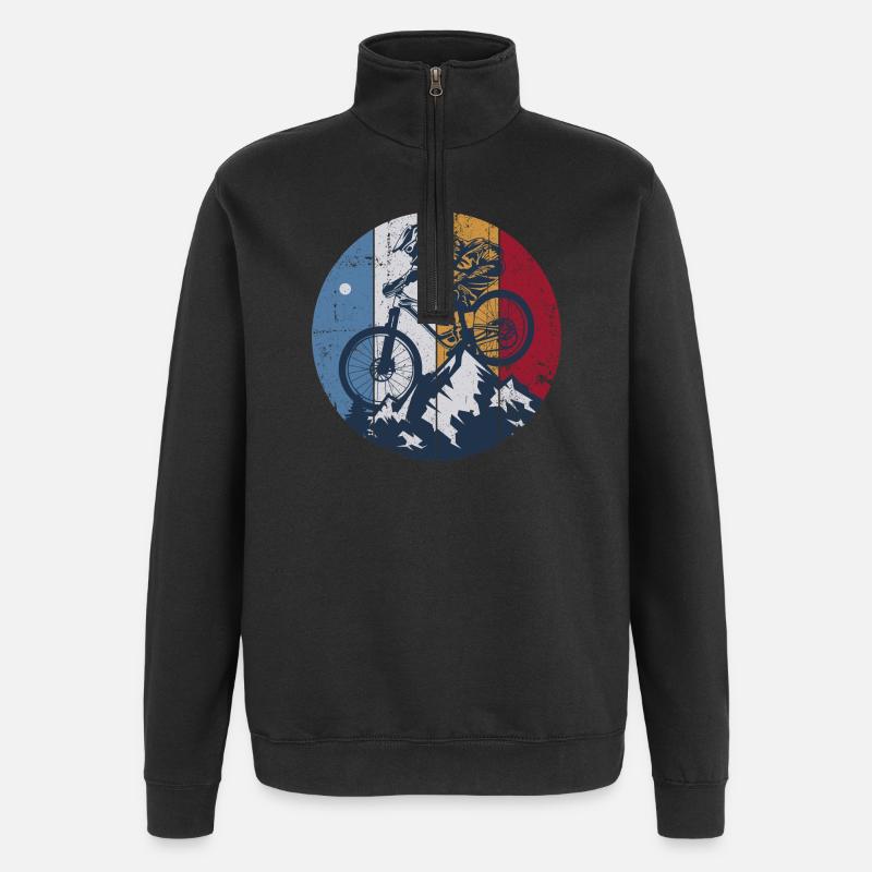 Ridge MTB Circle Graphic - Quarter-Zip Sweatshirt - black