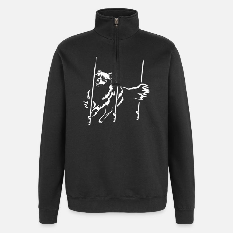 Australian Shepherd "Black Edition" - Quarter-Zip-Sweatshirt - Schwarz