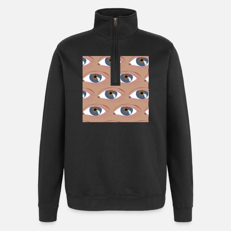 Les yeux alignés - Sweat à zip 1/4 - noir