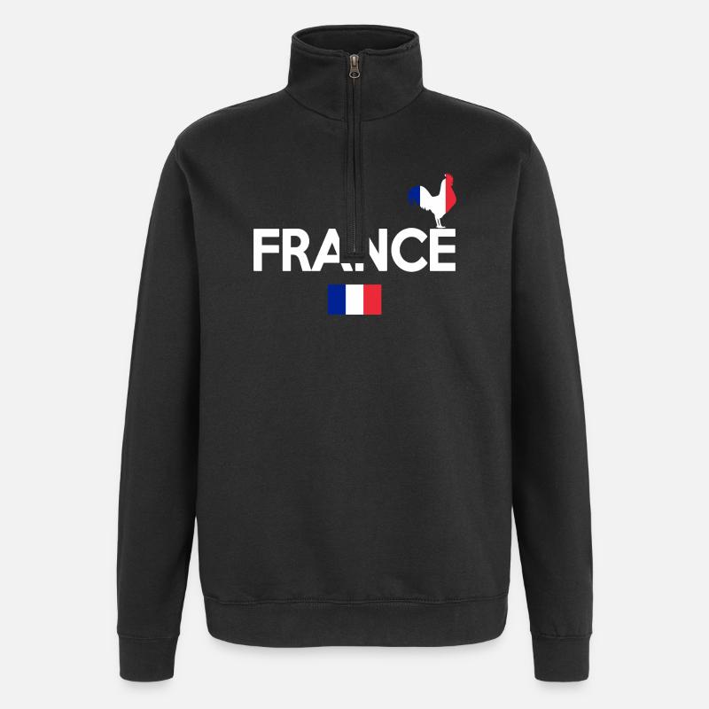 FRANKREICH - Quarter-Zip-Sweatshirt - Schwarz