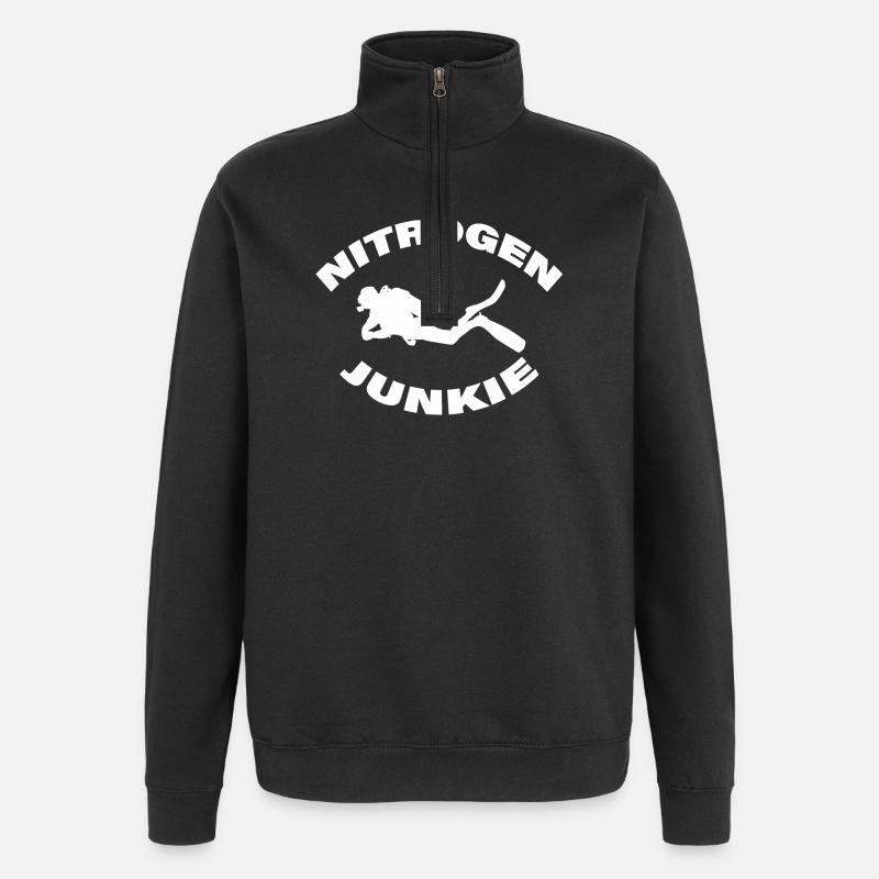 ACCRO À L’AZOTE - Sweat à zip 1/4 - noir
