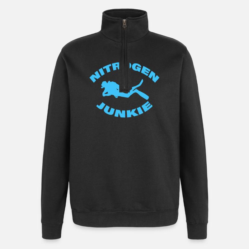 ACCRO À L’AZOTE - Sweat à zip 1/4 - noir
