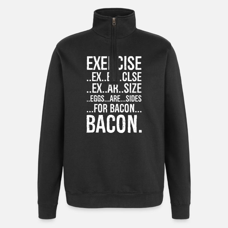 Exercise bacon - Quarter-Zip Sweatshirt - black