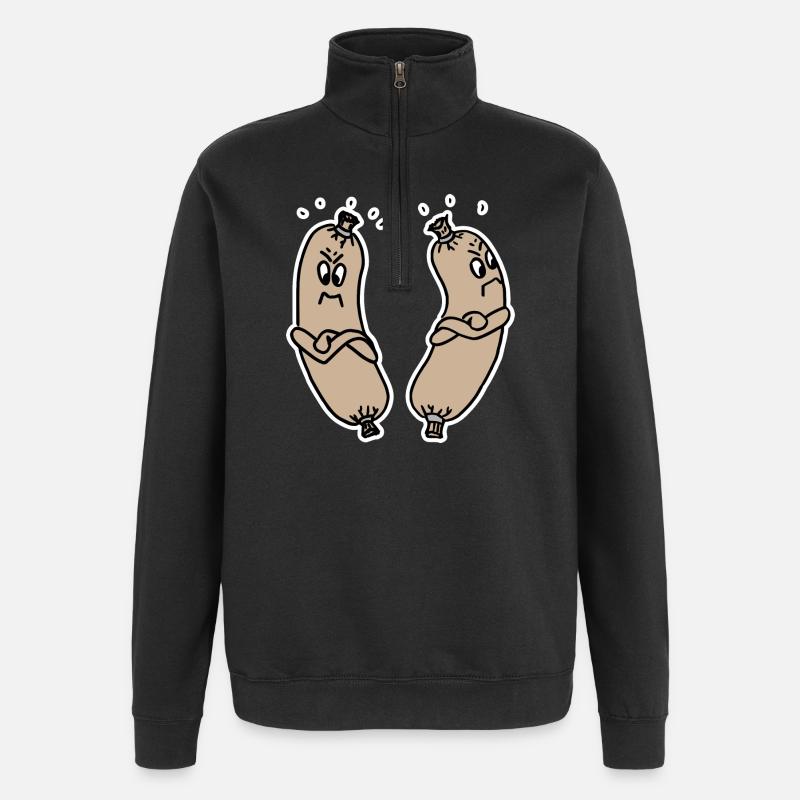 beleidigte Leberwurst - Quarter-Zip-Sweatshirt - Schwarz