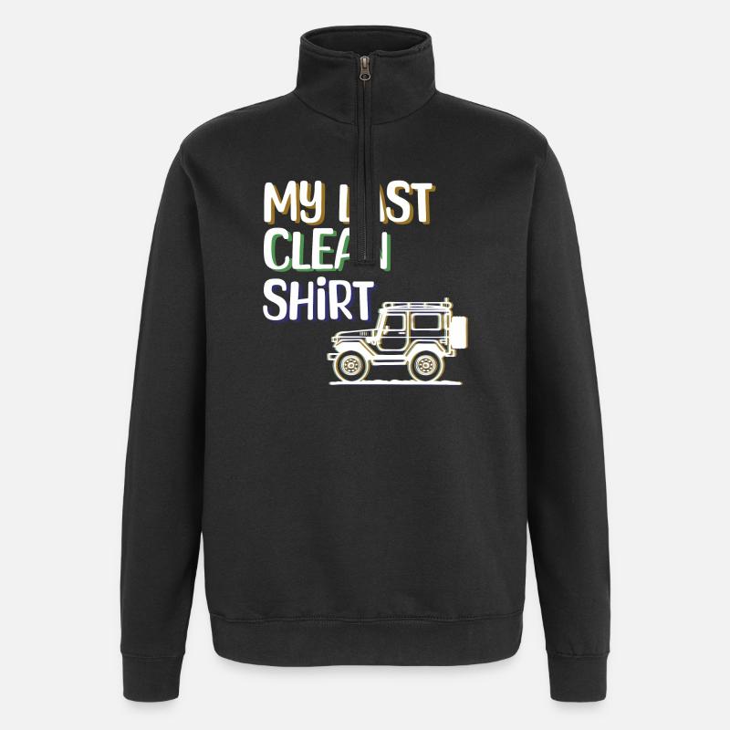 Camper Wanderer Statement Camping Wohnwagen - Quarter-Zip-Sweatshirt - Schwarz