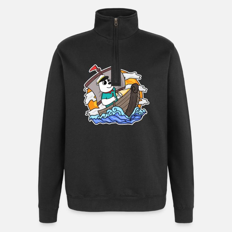 Capitaine Sailor Bear - Sweat à zip 1/4 - noir