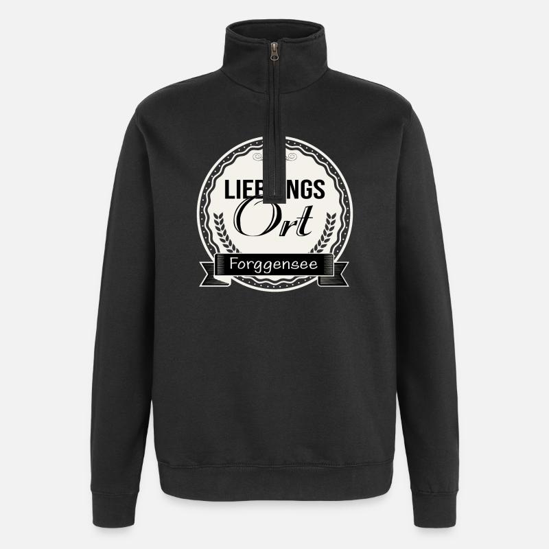 Lieblingsort Forggensee - Quarter-Zip-Sweatshirt - Schwarz