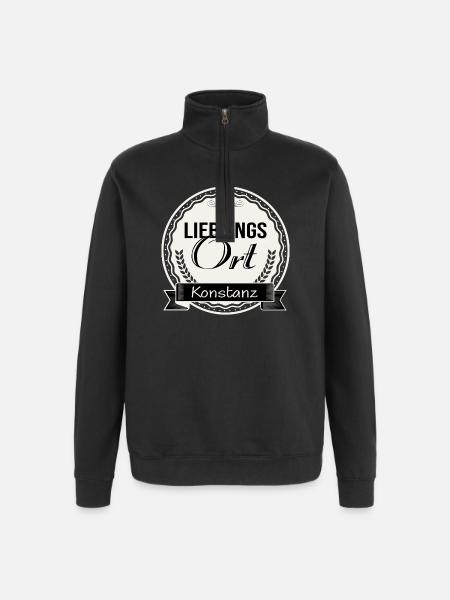 Lieblingsort Konstanz - Quarter-Zip-Sweatshirt - Schwarz