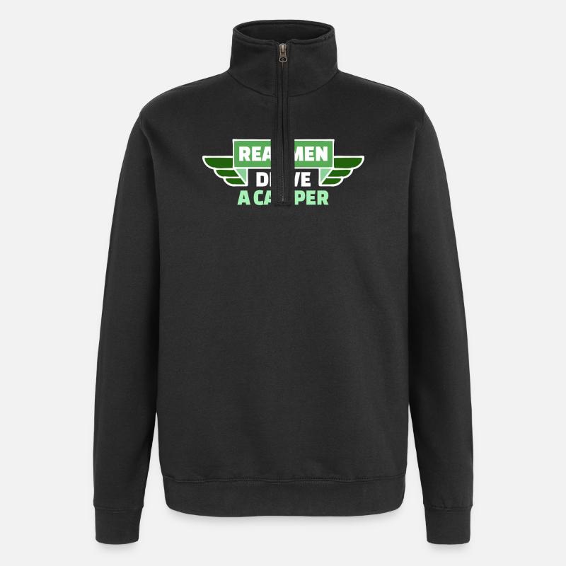 Camper Statement Camping Randonneur Wanderlust - Sweat à zip 1/4 - noir