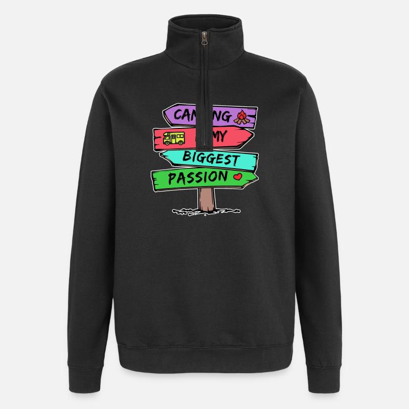 Camping Statement Wohnmobil Herz Camper Relaxen - Quarter-Zip-Sweatshirt - Schwarz