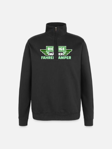 Camping Wanderer Camper Wanderlust Statement - Quarter-Zip-Sweatshirt - Schwarz