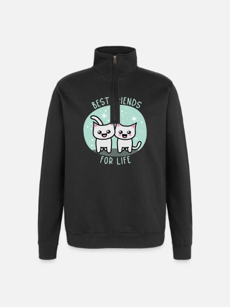 Best friends for life - Quarter-Zip Sweatshirt - black
