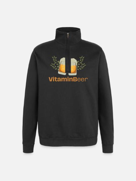 VitaminB - Quarter-Zip-Sweatshirt - Schwarz