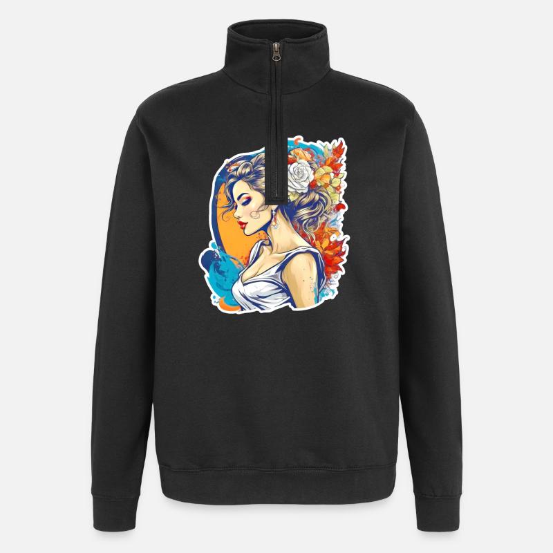 Bride - Quarter-Zip Sweatshirt - black