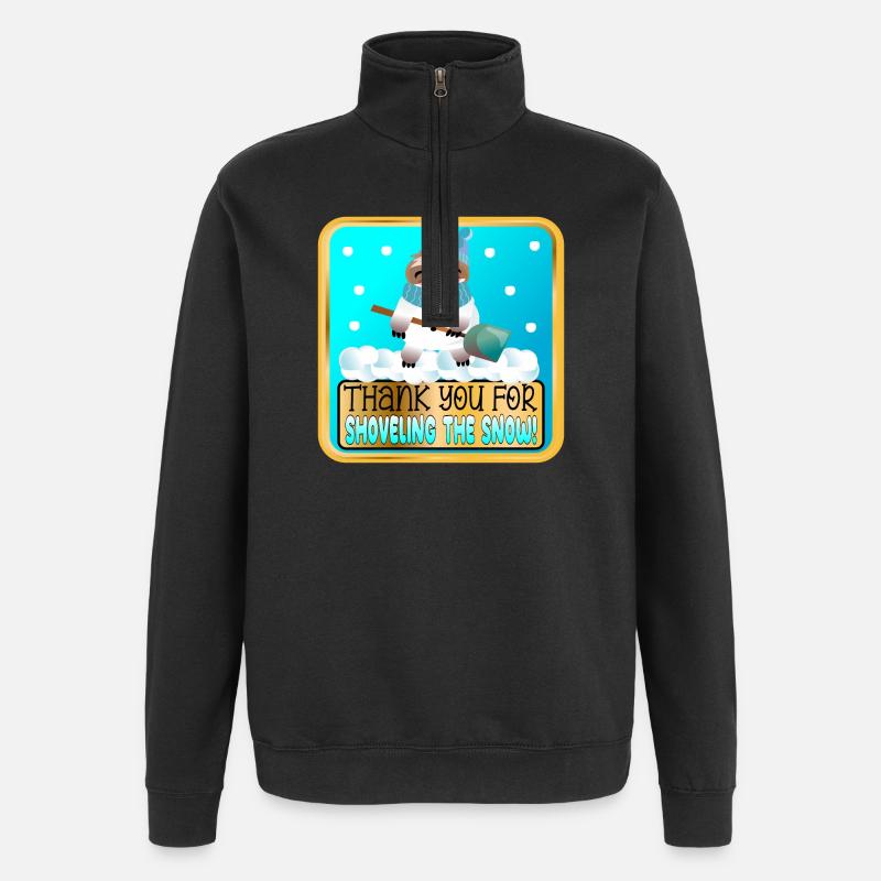 SCHNEE SCHAUFELN - DANKE FAULTIER - Quarter-Zip-Sweatshirt - Schwarz