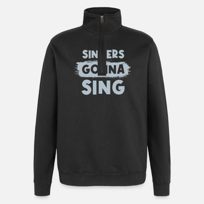 Les chanteurs vont chanter - Sweat à zip 1/4 - noir