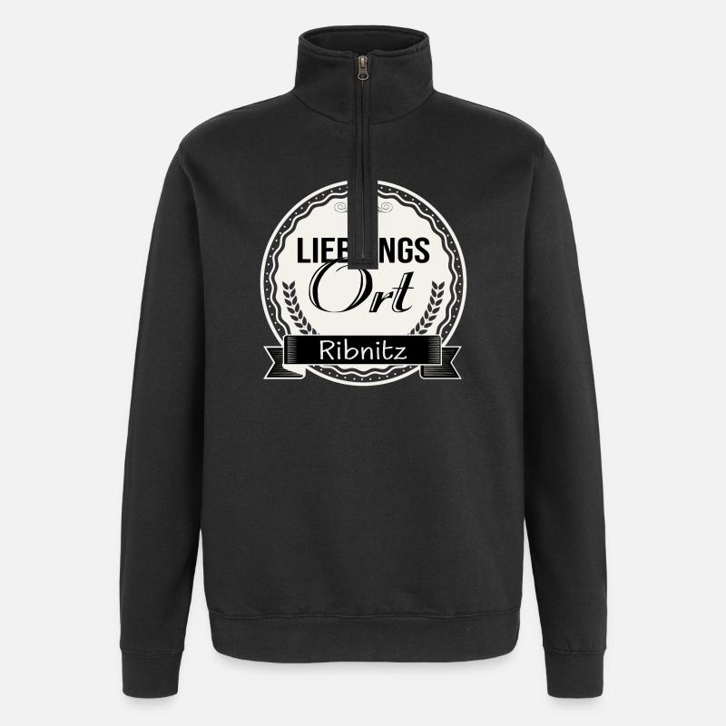 Lieblingsort Ribnitz - Quarter-Zip-Sweatshirt - Schwarz