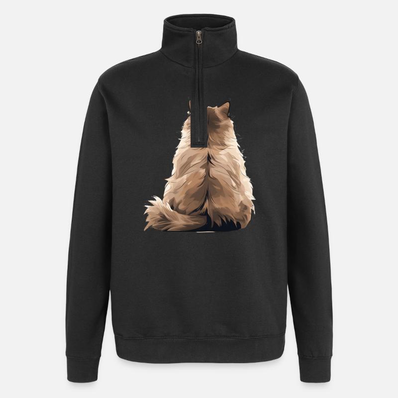 Himalaya-Katze - Quarter-Zip-Sweatshirt - Schwarz