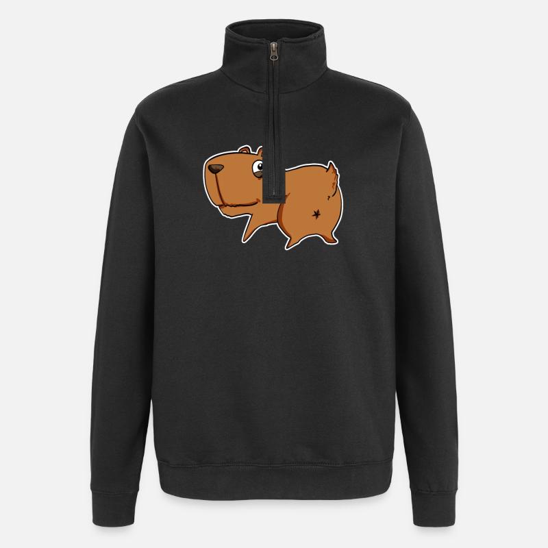 Capybara Wasserschwein - Quarter-Zip Sweatshirt - black