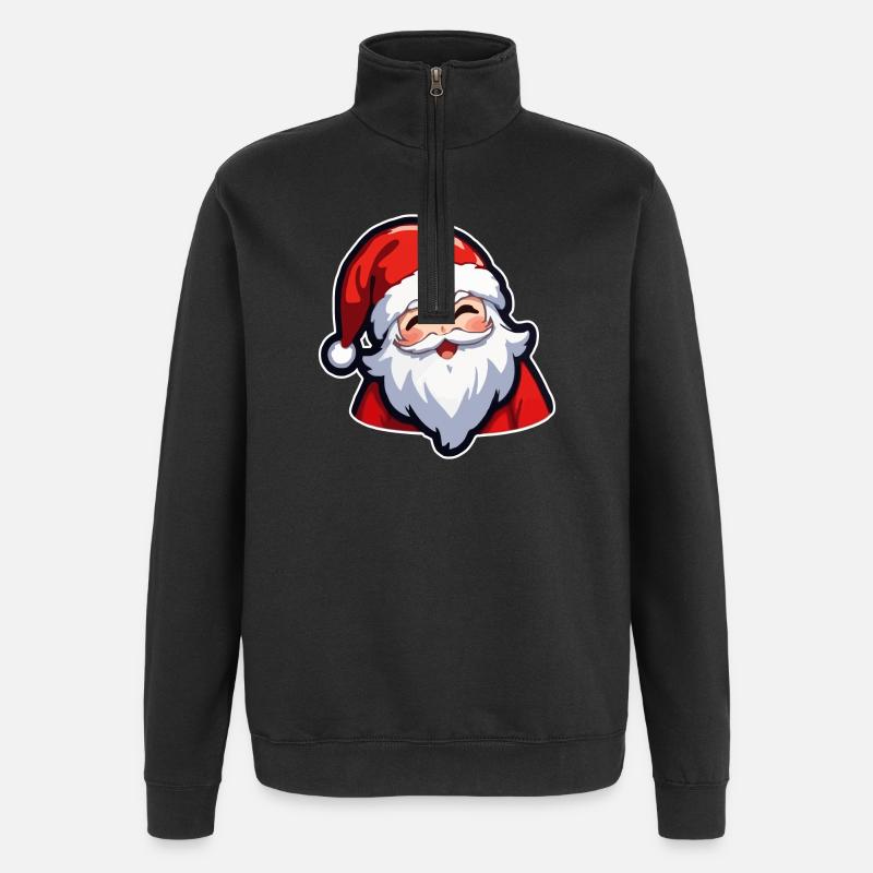 Weihnachtsmann - Quarter-Zip-Sweatshirt - Schwarz