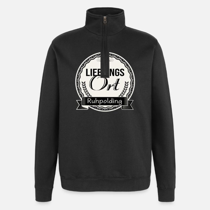 Lieblingsort Ruhpolding - Quarter-Zip-Sweatshirt - Schwarz