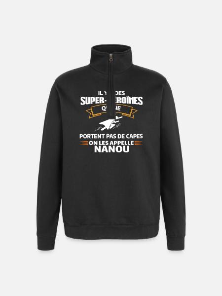 Super-Héroïnes Nanou Superpower Illustration - Sweat à zip 1/4 - noir