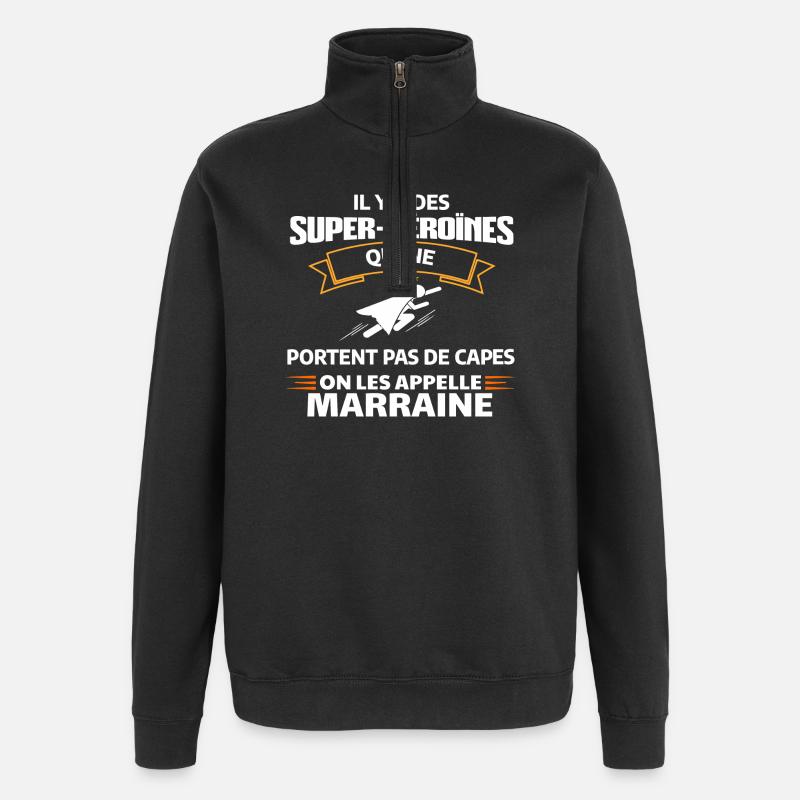 Super-Héroïnes Invisibles Empowerment Tee - Sweat à zip 1/4 - noir