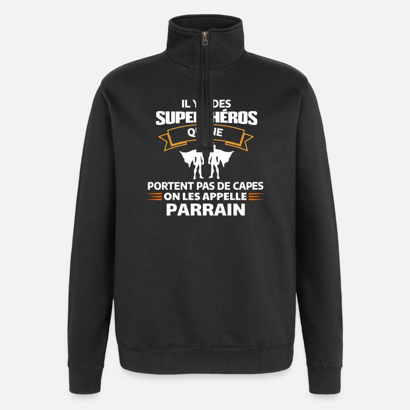 Citations de Super-Héros Amusantes - Sweat à zip 1/4 - noir
