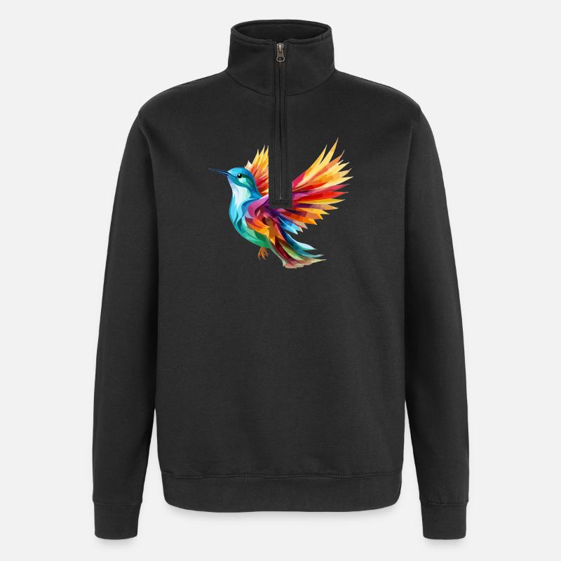Conception d’oiseau - Sweat à zip 1/4 - noir